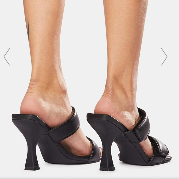 STRAP SQUARE TOE HEELED MULES - Picture 2 of 4